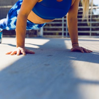 woman doing a push up