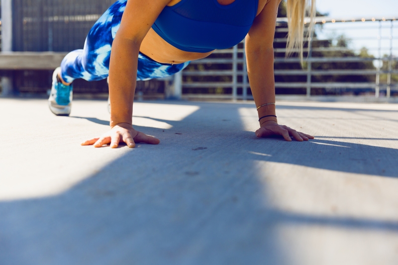 woman doing a push up