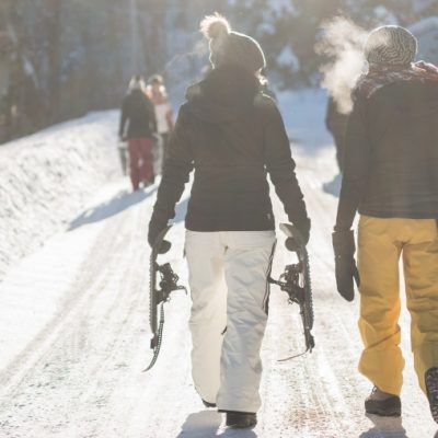 people walking in winter