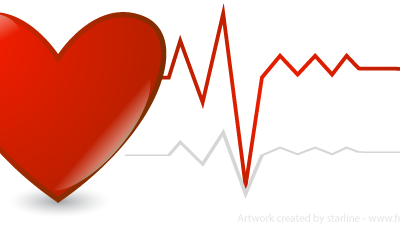 image of heart with ecg line