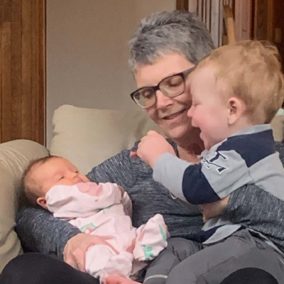 Kim Mortson with grandkids