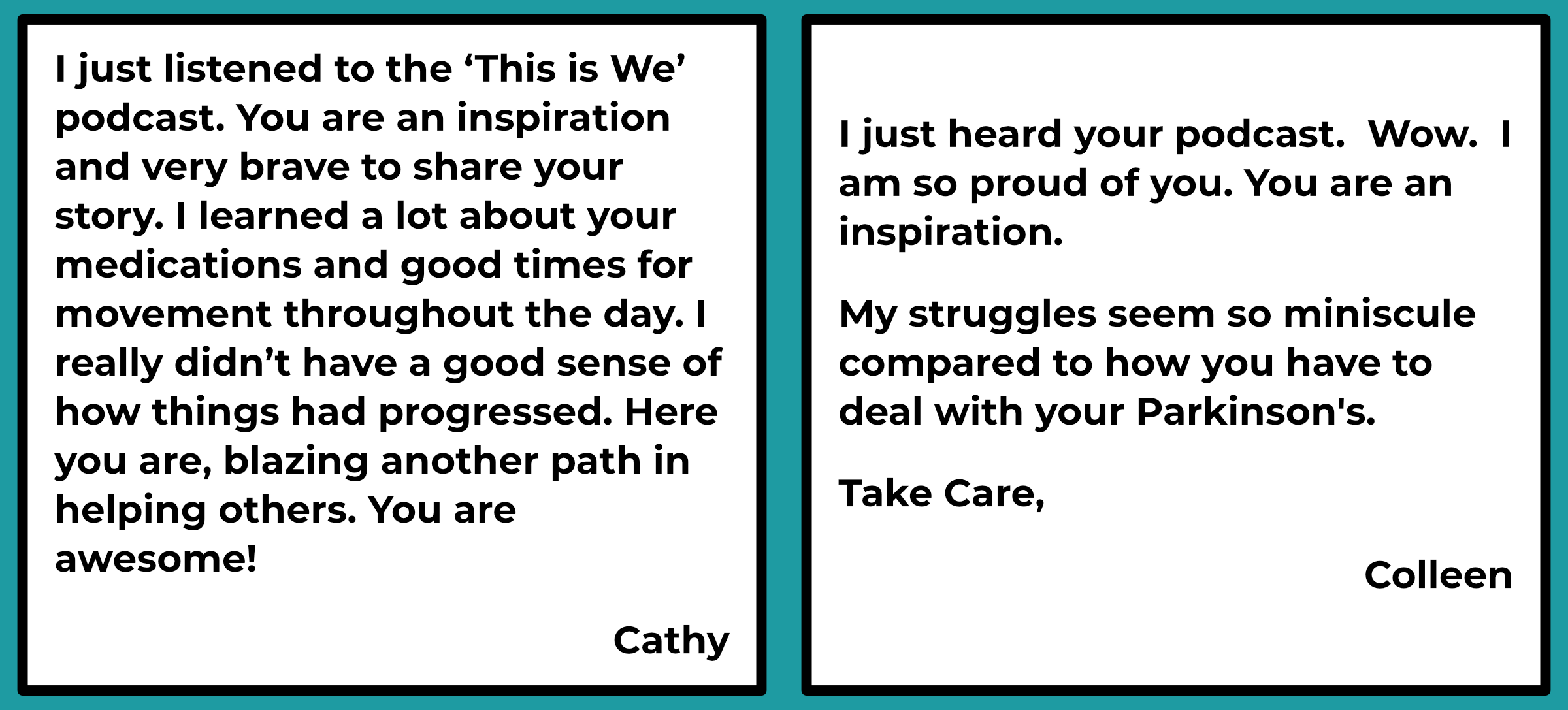 two testimonials to Kim